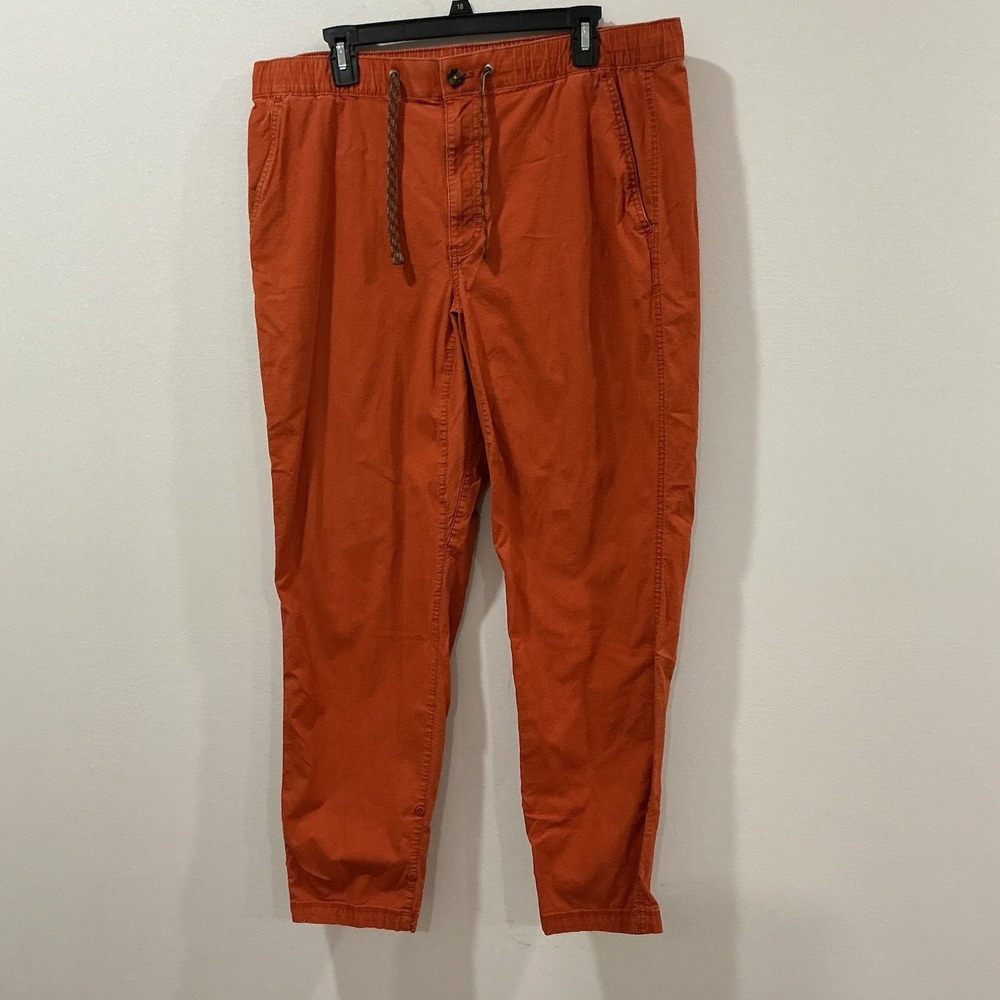 Eddie Bauer Men's Orange Ripstop Pants Stretch Pockets Straight XL Gorpcore
